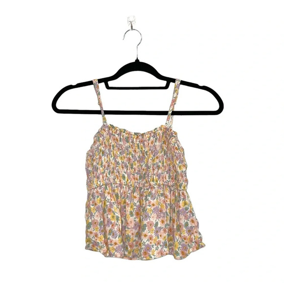 American Eagle Multicolor Ditsy Floral Print Smock Multi-way Cropped Top Xsmall - Picture 5 of 11